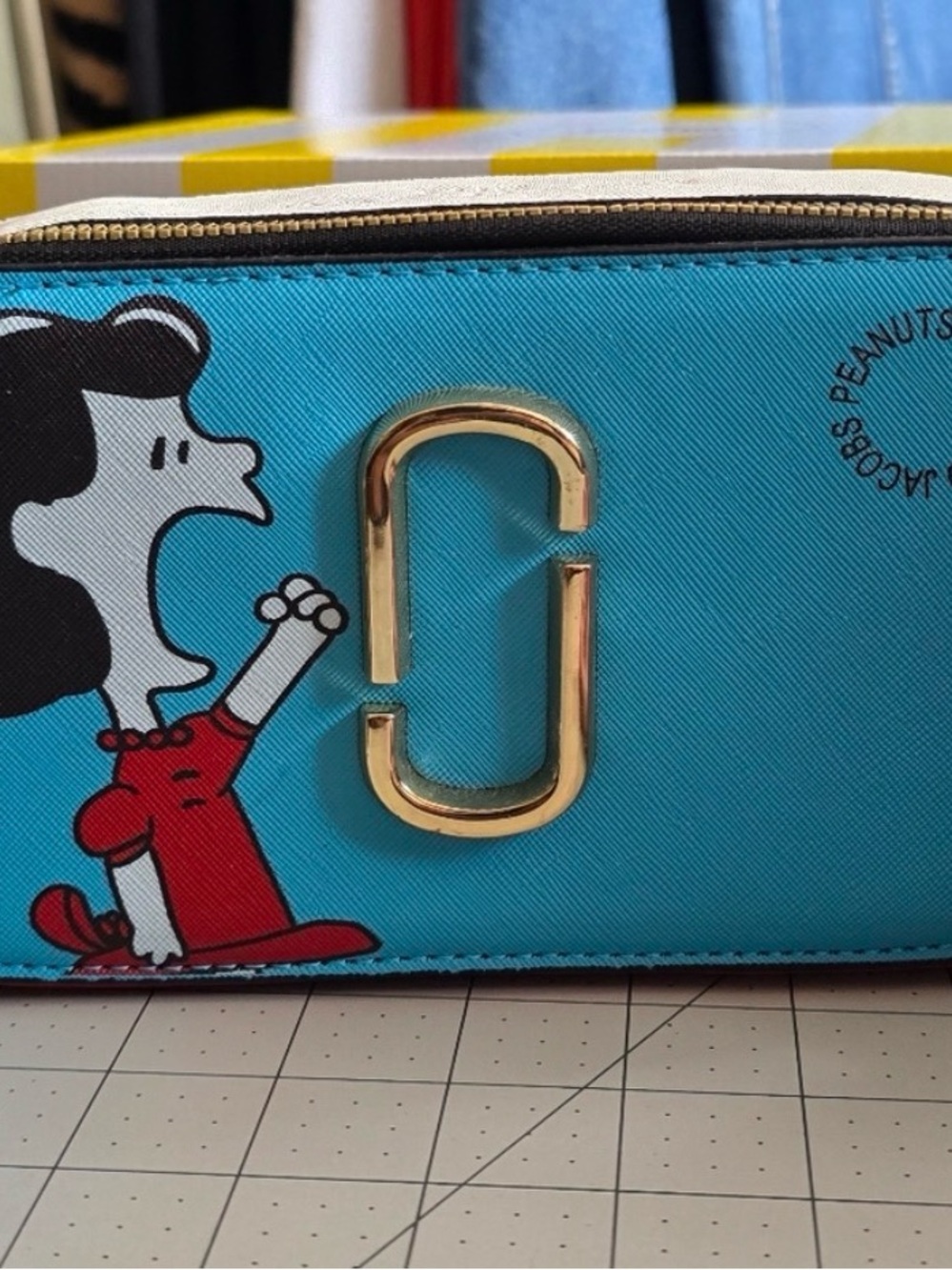 Cute Camera Blue Peanuts Crossbody Bag